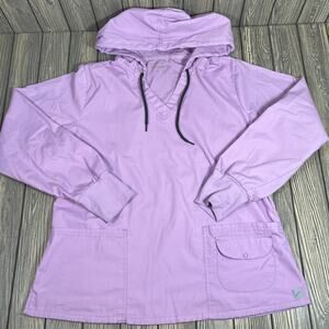 Butter Soft Lithi‎ Women Scrub Top Hooded Jacket Pullover Lavender Hoodie Sz L